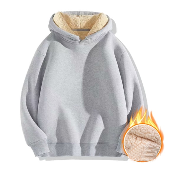 Bibifish Womens Hoodies Thick Fleece Lining Drop Shoulder Solid Color Hoodies Warm Cozy Fall Winter Drawstring Pullover Tops With Pocket