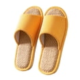 thumbnail image 1 of Bibifish Womens House Slippers Four-Season Solid Linen Breathable Non- Sole Linen Slippers Sweat-Wicking Indoor Slippers, 1 of 4