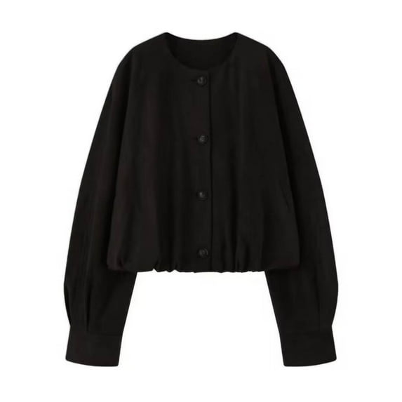 Bibifish Womens Jackets Casual Autumn Winter Cropped Jackets Trendy Long Sleeve Crewneck Vintage Workout Streetwear Ladies Outerwears