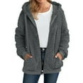 thumbnail image 1 of Bibifish Womens Jackets Diamond Pattern Fuzzy Full Zip Up Hooded Jackets Drawstring Hood Side Pocket Cozy Daily Wear Stylish Jackets, 1 of 4