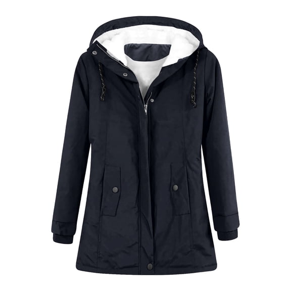 Bibifish Womens Jackets Outdoor Thermal Lined Coats Full Zip Jackets With Front Pockets Soft Warm Winter Comfy Windproof Cold Weather Coats