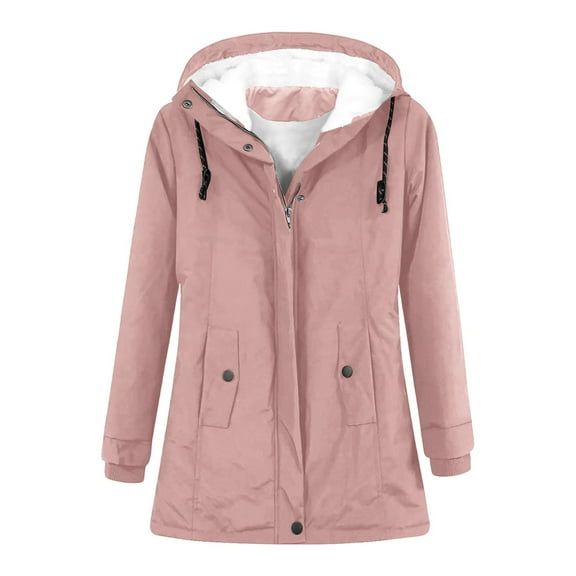 Bibifish Womens Jackets Outdoor Thermal Lined Coats Full Zip Jackets With Front Pockets Soft Warm Winter Comfy Windproof Cold Weather Coats