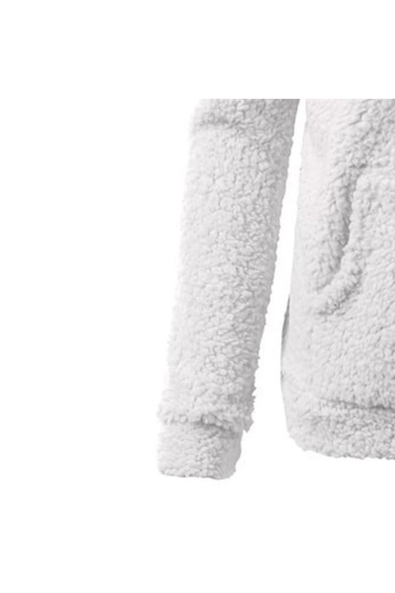 Womens Jackets Soft Thick Fleece Thermal Jackets Soft Cozy Long Sleeve Hooded Sweater Coats Winter Warm Zipper Coats With Pockets