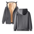 thumbnail image 1 of Bibifish Womens Jackets With Cute Cat Ear Hooded Winter Cozy Thick Fleece Lined Coats Solid Color Cozy Zip Up Streetwear Coats For Ladies, 1 of 7
