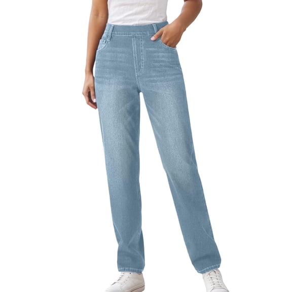 Bibifish Womens Jeans Dark Gray Straight Leg Denim Pants High Waist Side Pocket Stretch Fabric Relaxed Fit Casual Office Daily Wear Jeans