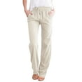 thumbnail image 1 of Bibifish Womens Jeans Solid Color Casual Pants Loose Fit Breathable Tie Waist Design Comfortable Daily Wear Long Trousers, 1 of 6