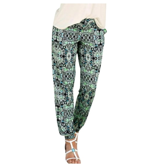 Bibifish Womens Jogger Pants Floral Print Elastic Waist Casual Ladies Trousers Fall Winter Cozy Soft Graphic Ladies Bottoms With Pockets