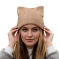 thumbnail image 1 of Bibifish Womens Knit Beanie Winter Cat Ear Knit Outdoor Autumn Cold Weather Warm Slouch Beanies, 1 of 5