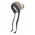 thumbnail image 1 of Bibifish Womens Knit Beanie Winter Jacquard Knit Tie Strap Outdoor Ear Flap Casual Caps, 1 of 3