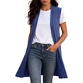 thumbnail image 1 of Bibifish Womens Knit Vest Cardigan Sweaters Sleeveless Maxi Length Relaxed Fit Open Front With Pockets Cardigans, 1 of 8