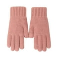 thumbnail image 1 of Bibifish Womens Knitted Gloves Lined Solid Color Winter Cold Weather Outdoor Activities Windproof Warm Gloves, 1 of 3