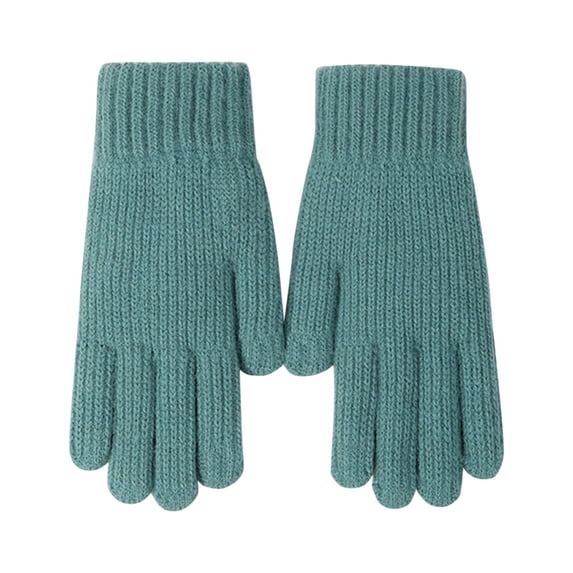 Bibifish Womens Knitted Gloves Lined Solid Color Winter Cold Weather Outdoor Activities Windproof Warm Gloves