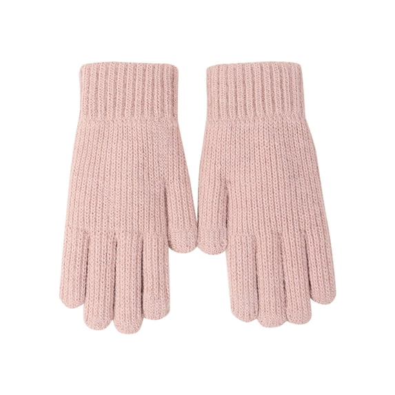 Bibifish Womens Gloves Lined Knitted Gloves Solid Color Soft Winter Warm Comfy Daily Wear Outdoor Shopping Walking Gloves For Laides