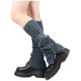 thumbnail image 1 of Bibifish Womens Leg Warmer Side Zipper Detail Ribbed Fabric Slouchy Fit Leg Warmer Casual Streetwear Trendy Daily Wear Leg Warmer, 1 of 4