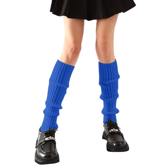 Bibifish Womens Leg Warmer Solid Color Vertical Ribbed Leg Warmer Slouchy Fit Soft Breathable Casual Street Style Daily Outings Trendy Leg Warmer