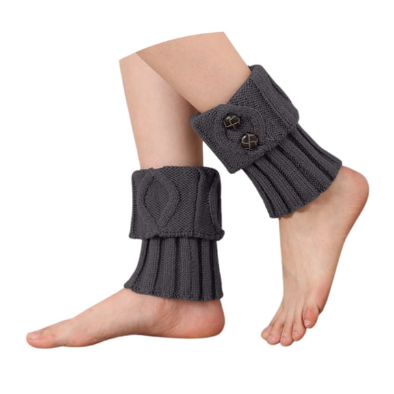 Bibifish Womens Leg Warmers Calssic Thermal Lined Knitted Leg Warmers With Button Design Warm Retro Style Fall Winter Outfits For Ladies