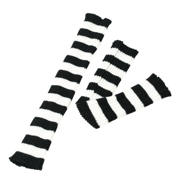 Bibifish Womens Leg Warmers Soft Winter Thermal Knitted Leg Warmers Casual Stripe Pattern Comfy Daily Wear Retro Loose Knitted Leg Warmers