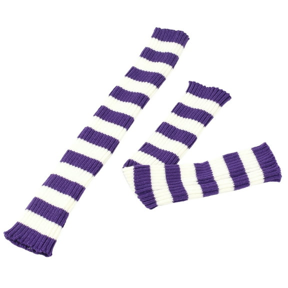 Bibifish Womens Leg Warmers Soft Winter Thermal Knitted Leg Warmers Casual Stripe Pattern Comfy Daily Wear Retro Loose Knitted Leg Warmers