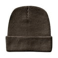 thumbnail image 1 of Bibifish Womens Light Brown Waffle Knit Beanie Hat Soft Stretchy Breathable Midweight Hat Fall Daily Wear Basic Stylish Hats, 1 of 3