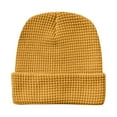 thumbnail image 1 of Bibifish Womens Light Brown Waffle Knit Beanie Hat Soft Stretchy Breathable Midweight Hat Fall Daily Wear Basic Stylish Hats, 1 of 3