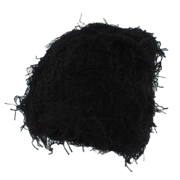 Bibifish Womens Light Khaki Fringed Knit Beanie Hat Soft Breathable Stretchy Hat Fall Casual Outings Bohemian Stylish Hats