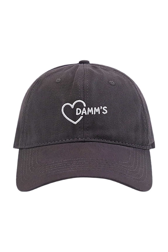 Womens Off-White Baseball Cap Letter & Heart Embroidery Detail Baseball Hat Soft Adjustable Everyday Wear Outdoor Activities Cap