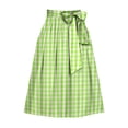 thumbnail image 1 of Bibifish Womens Oktoberfest Skirts Plaid Apron Skirt Casual High Waist Ruffled Tiered Peasant Skirt Traditional Skirts, 1 of 1