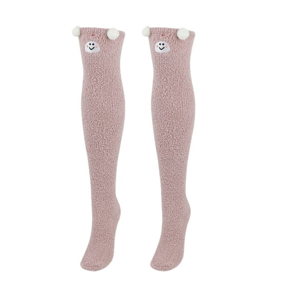 Bibifish Womens Over The Knee Socks Cute Animal Pattern Winter Cozy Fuzzy Socks Stretchy Comfy Winter Daily Wear Thigh-High Socks