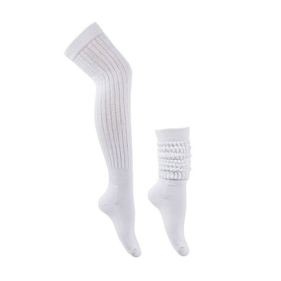 Bibifish Womens Over The Knee Socks Knitted Thickened Winter Cozy Slouch Socks Solid Color Soft Comfy Daily Wear Slouch Thigh-High Socks