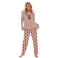 thumbnail image 1 of Bibifish Womens Pajama Set Highland Cow Themed Print Long Sleeve Button Down Shirts And Straight Leg Pants 2PCS Soft Loungewear, 1 of 4