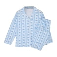 thumbnail image 1 of Bibifish Womens Pajama Sets Retro Stripe & Bow Printed Long Sleeve Sleepwear Sets Button Down Pj Top With Pants Delicate Cute Nightwear Sets, 1 of 5