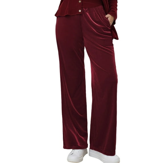 Bibifish Womens Pants Autumn Winter Casual Long Straight Velvet Pants Spring Summer Soft Casual Comfortable Warm Trousers With Pockets