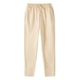 thumbnail image 1 of Bibifish Womens Pants Elastic Waist Drawstring Front Side Pockets Tapered Leg Relaxed Fit Soft Comfy Casual Morning Cozy Sleep Pants, 1 of 3