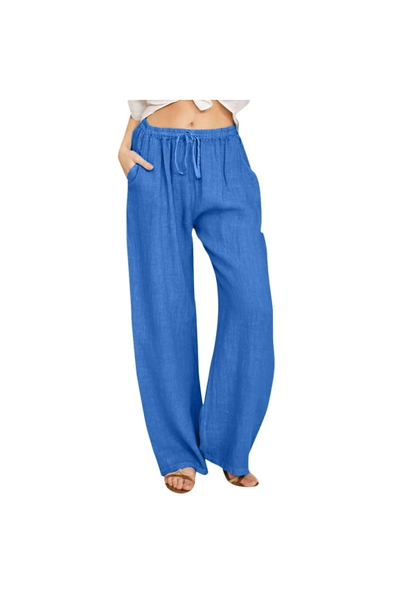 Womens Pants Lightweight Soft Elastic Waist With Pocket Casual Long Pants Comfy Going Out Daily Wear Pants With Pockets