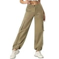 thumbnail image 1 of Bibifish Womens Pants Oversized High Waisted Streetwear Trousers Wide Leg Elastic Hiking Pants Drawstring Ankle Workwear Ladies Bottoms, 1 of 5