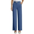 thumbnail image 1 of Bibifish Womens Pants Stretch Oversized Long Straight Leg Trousers Soft Elastic Waist Solid Color Workout Sports Wear Bottom Outfits, 1 of 4
