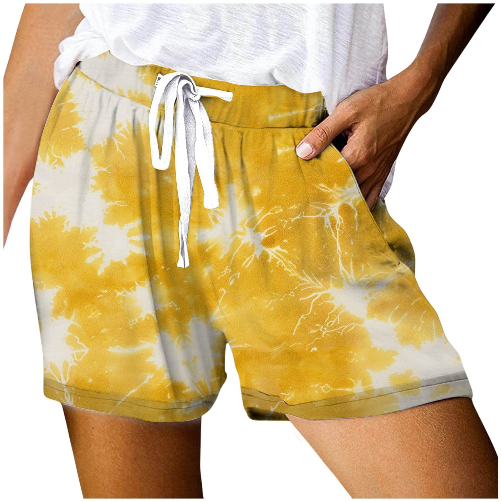 Bibifish Womens Pants Summer Casual Graphic Print Mesh Pocket Loose ...