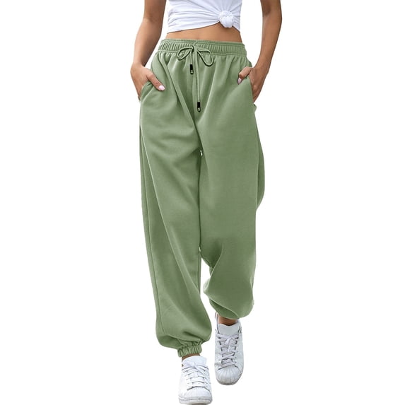 Bibifish Womens Pants Sweatpants Women Fitness Drawstring Jogging Pants With Pockets Casual Loose Elastic Waist Drawstring Sweatpants