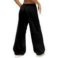 thumbnail image 1 of Bibifish Womens Pants Wide Leg Sports Pants Loose Fit Low Rise Joggers Drawstring Elastic Waist Loose Fit Sweatpants With Pockets, 1 of 4