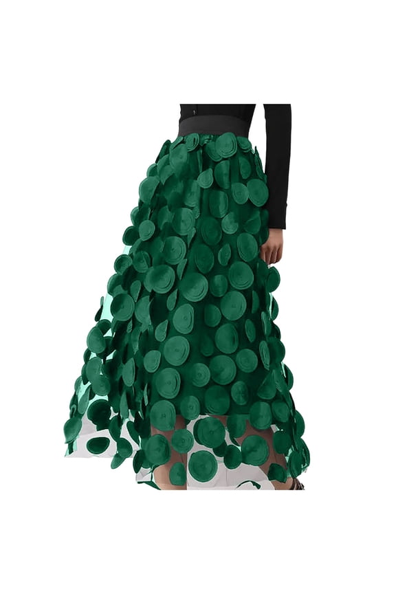 Womens Pleated Skirts Vintage Style A Line Big Swing Polka Dot Pattern Tulle High Waist Comfortable Party Everyday Wear Skirts