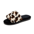 thumbnail image 1 of Bibifish Womens Plush Slippers Lightweight Open Toe Flat Sole Open Toe Slippers Non- Warm Indoor House Slippers, 1 of 9