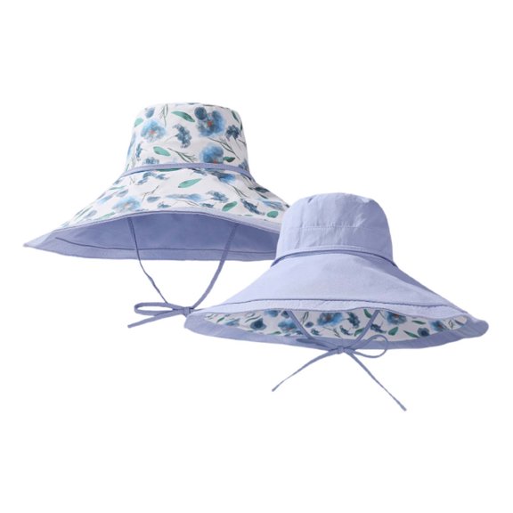 Bibifish Womens Reversible Floral Bucket Hat Double-Sided Print & Adjustable Drawstring Hat Lightweight Fabric Foldable Casual Daily Workout & Travel Sun Protection Hat
