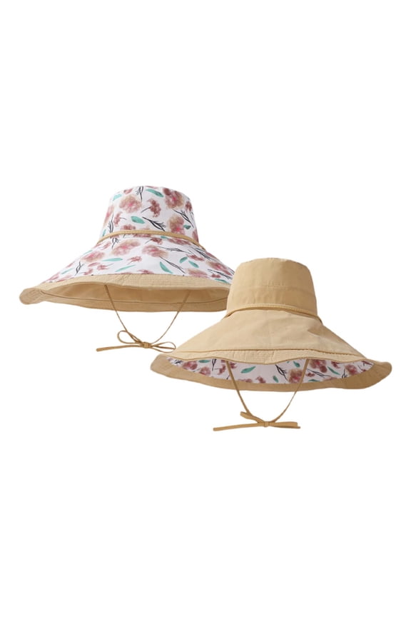 Womens Reversible Floral Bucket Hat Double-Sided Print & Adjustable Drawstring Hat Lightweight Fabric Foldable Casual Daily Workout & Travel Sun Protection Hat