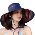 thumbnail image 1 of Bibifish Womens Reversible Wide-Brim Bucket Hat Striped Pattern Hat Soft Lightweight Adjustable Chin Strap Casual Vacation Travel Beach & Outdoor Sunshade Cap, 1 of 3