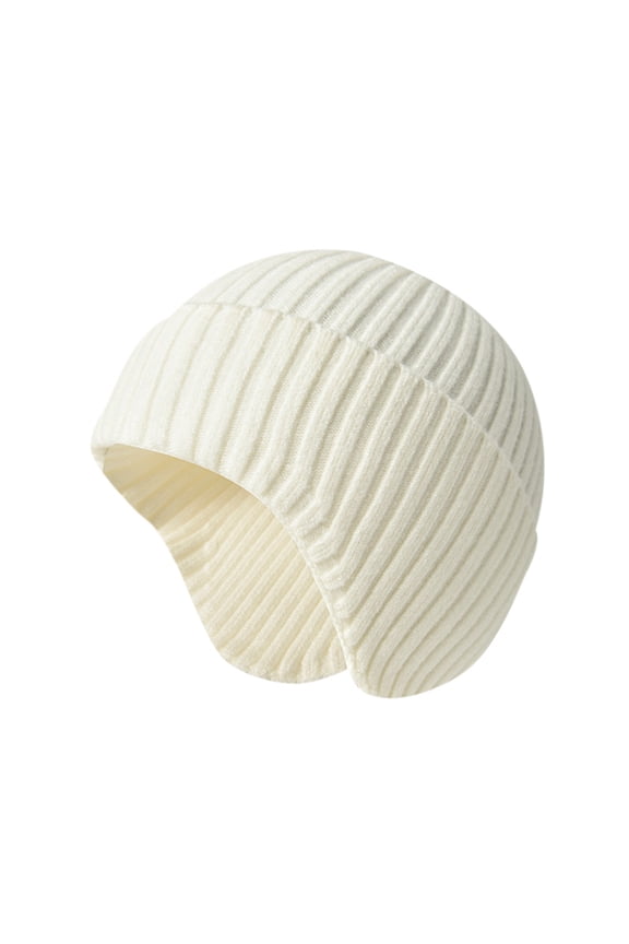 Womens Ribbed Knit Beanie Hat With Ear Flaps Soft Stretchy Warm Hat Lightweight Cold Weather Daily Outings Practical Cozy Hats