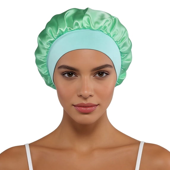 Bibifish Womens Satin Sleep Bonnet Soft Wide Band Adjustable Hair Care Daily Night Protection Headwear