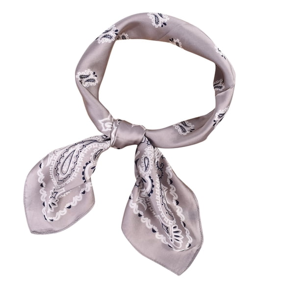 Bibifish Womens Scarf Bohemian Elegant Satin Small Square Scarf All Over Paisley Print Vacation Office Wrap