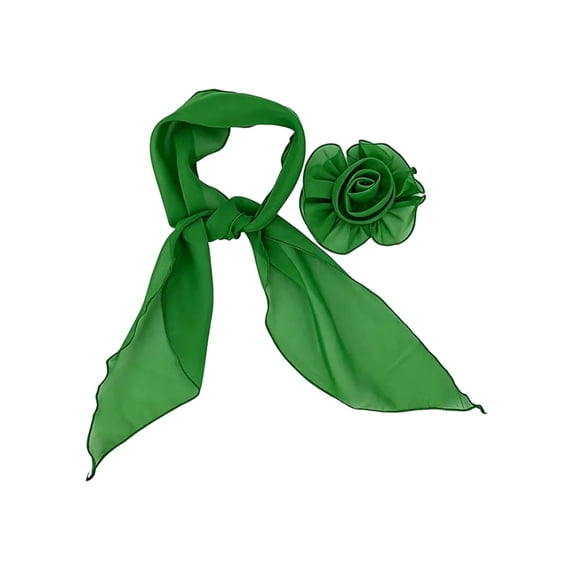Bibifish Womens Scarf Chiffon Neck Scarf With 3D Flower Soft Lightweight Hair Wrap Small Scarves