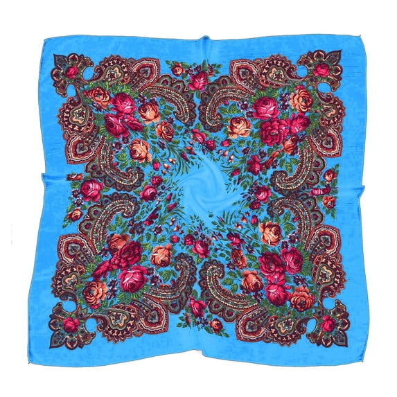 Bibifish Womens Scarf Classic Luxe Satin Small Square Scarf Rose Paisley Print Vacation Daily Neck Wrap
