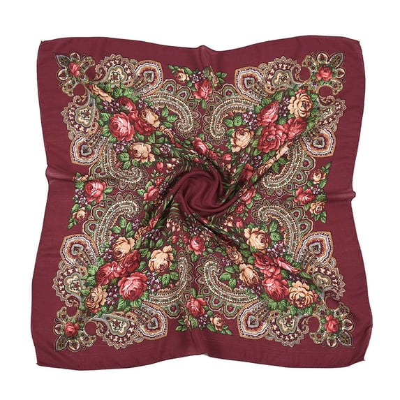Bibifish Womens Scarf Classic Luxe Satin Small Square Scarf Rose Paisley Print Vacation Daily Neck Wrap